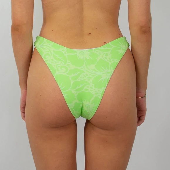 Grey Bandit Green String High Waisted Bikini Set BNWT - Picture 5 of 5